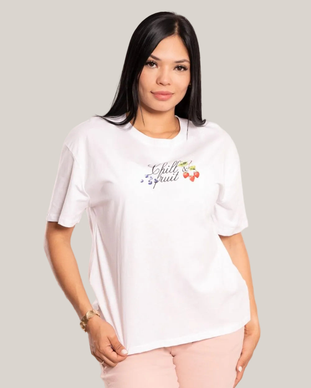 Camiseta Manga Corta Oversize Fit Mujer