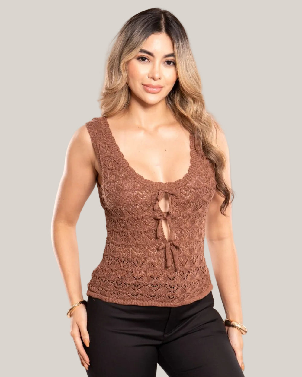 Blusa Sin Manga Crochet Mujer