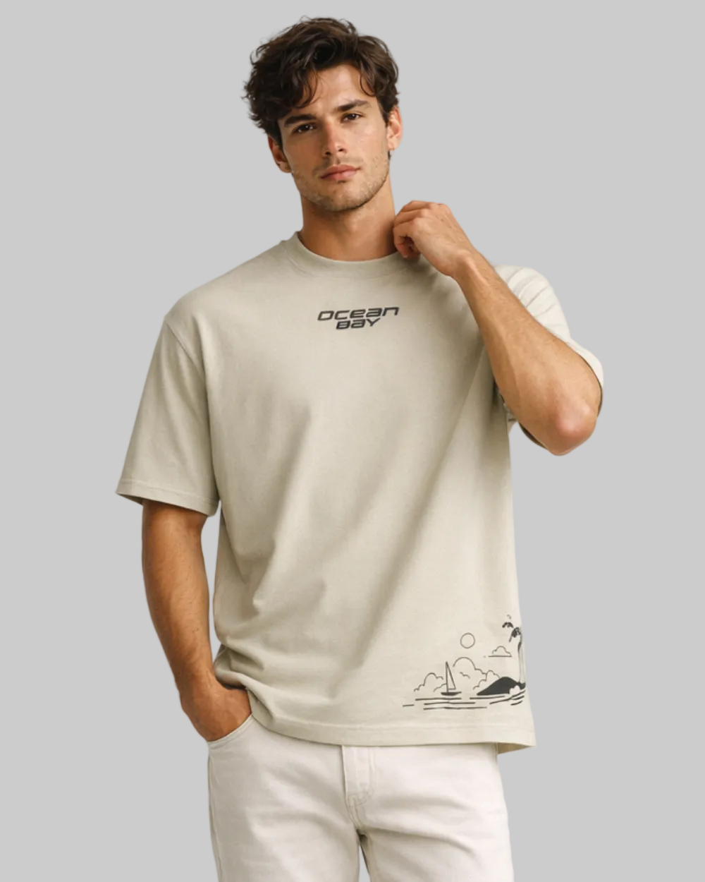 Camiseta Manga Corta Oversize Fit Hombre