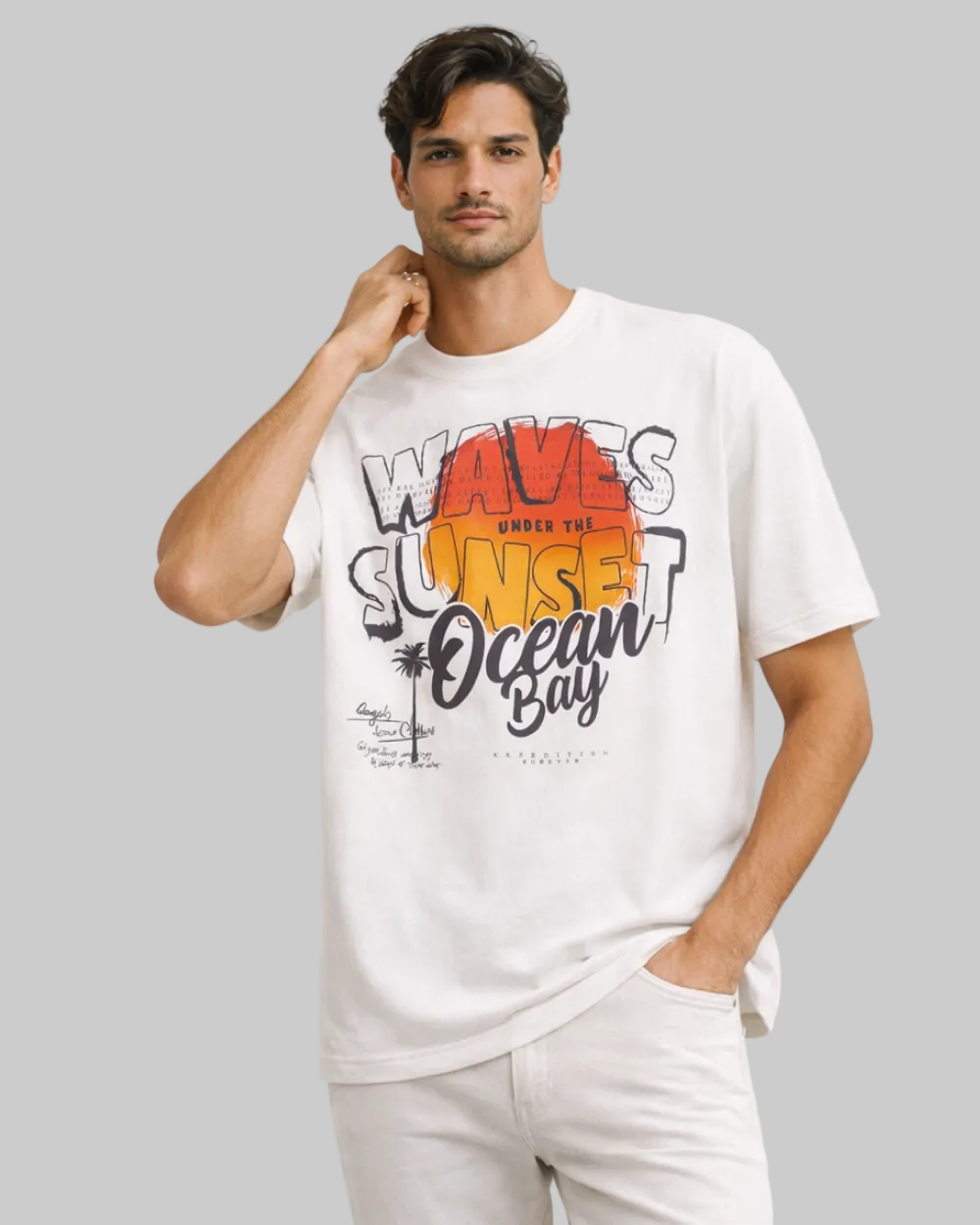 Camiseta Manga Corta Oversize Fit Hombre