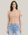 Crop Top Manga Corta Mujer