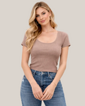 Crop Top Manga Corta Mujer