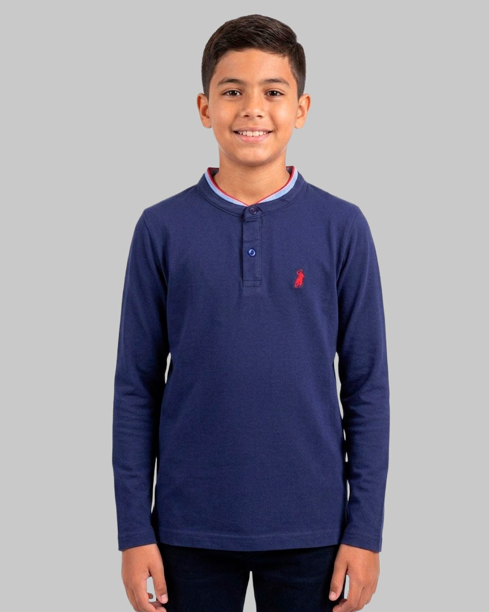 Camisa Polo Jersey Manga Larga Juvenil Niño